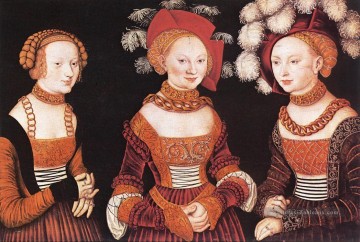  Princesse Tableaux - Princesses saxonnes Sibylla Emilia et Sidonia Renaissance Lucas Cranach l’Ancien
